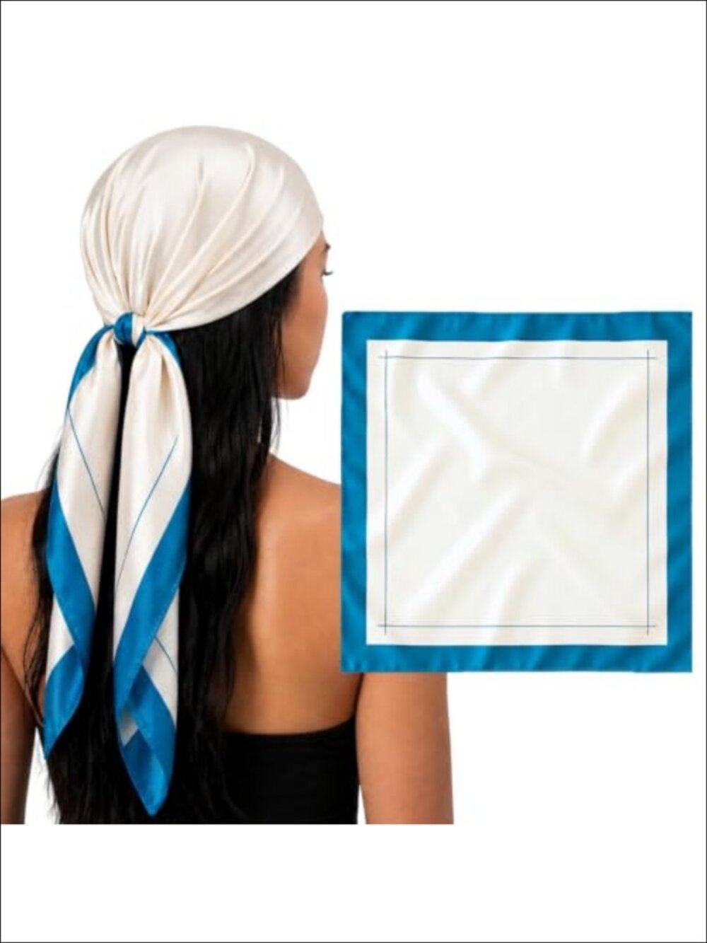 100% Mulberry Silk Head Scarf Bandana 36" Square 19 Momme Grade 6A